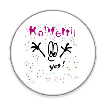 Konfetti Karneval Comic - Runder Kühlschrankmagnet - Weiß - Vorne