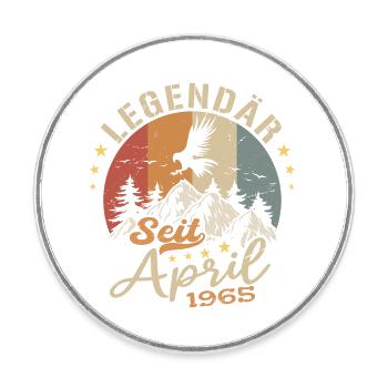 April 1965 Vintage Born Vintage Birthday - Round  fridge magnet - white - Front