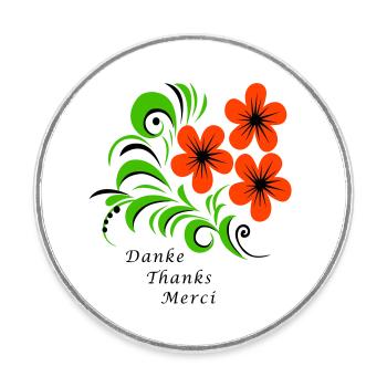 Thank you Thanks Merci - Round  fridge magnet - white - Front