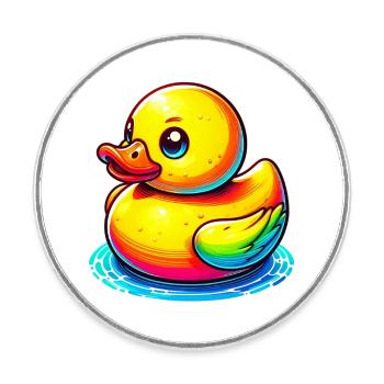 Duckling Duck Duck - Round  fridge magnet - white - Front
