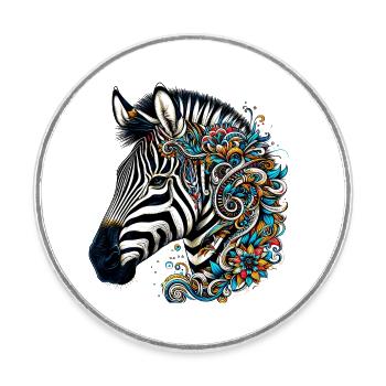 Zebra - Runder Kühlschrankmagnet - Weiß - Vorne