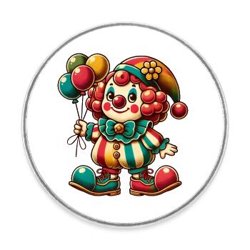 Couleurs gaies : Votre clown coloré pour la bonne humeur - Magnet rond - blanc - Devant