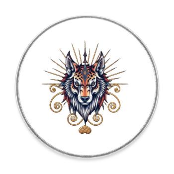 Atemberaubender Wolfskopf - Runder Kühlschrankmagnet - Weiß - Vorne