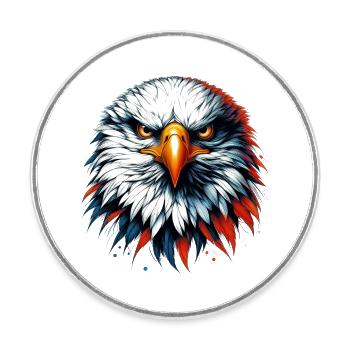 Aigle - Magnet rond - blanc - Devant