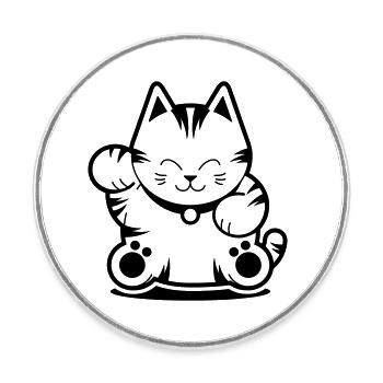 Tiger Cat - Runder Kühlschrankmagnet - Weiß - Vorne
