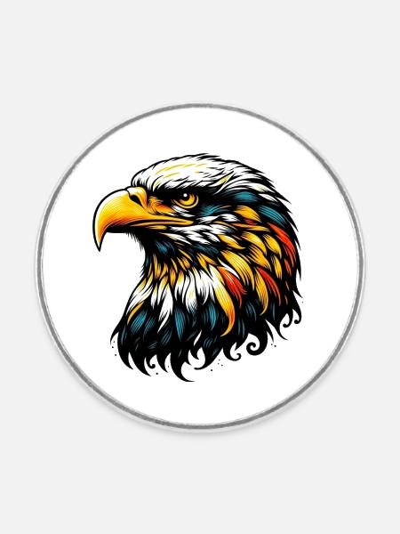 Adler - Runder Kühlschrankmagnet - Weiß