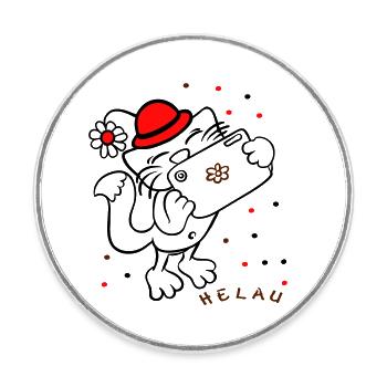 Cat celebrates carnival - Round  fridge magnet - white - Front