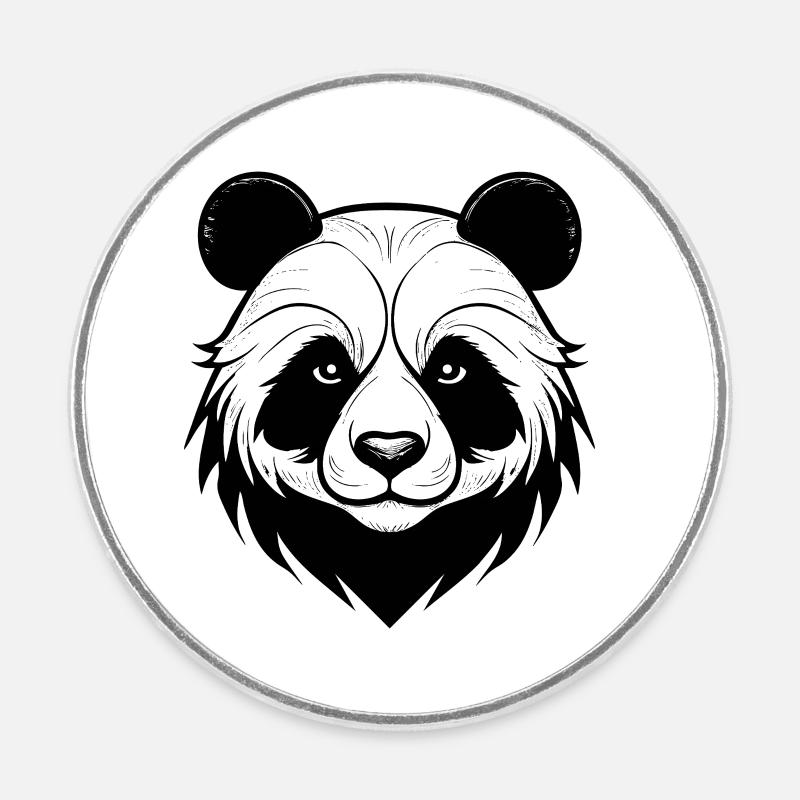 Conception élégante du masque de panda - Magnet rond - blanc