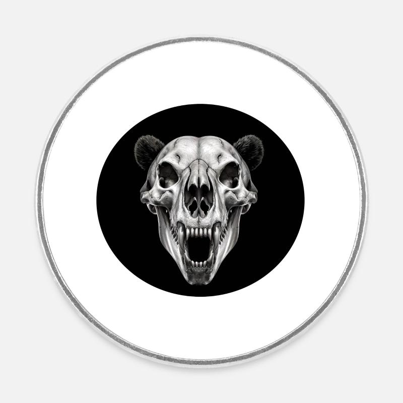 Skull - Round fridge magnet - white