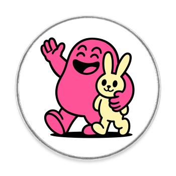 Happy Friends! - Runder Kühlschrankmagnet - Weiß - Vorne