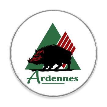 emblematisches Logo des Departements Ardennen - Runder Kühlschrankmagnet - Weiß - Vorne