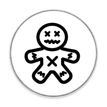 Voodoo Doll - Round  fridge magnet - white - Front