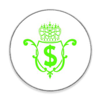 Krone Dollar Emblem - Runder Kühlschrankmagnet - Weiß - Vorne
