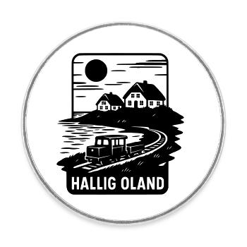 Oland Hallig - Magnet rond - blanc - Devant