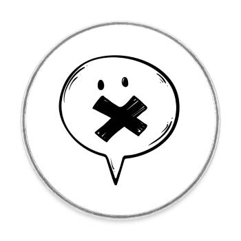 Speech Bubble Mute - Round  fridge magnet - white - Front