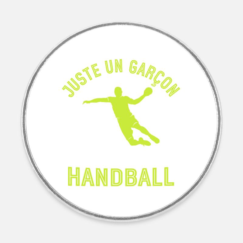 Nur ein Junge, der Handball liebt - Runder Kühlschrankmagnet - Weiß