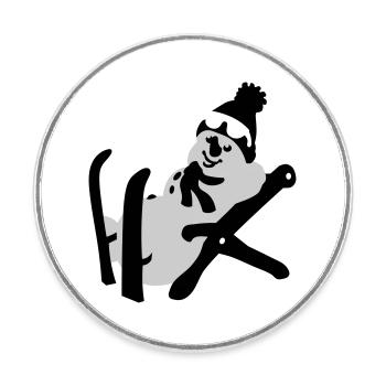 Bonhomme de neige - Magnet rond - blanc - Devant
