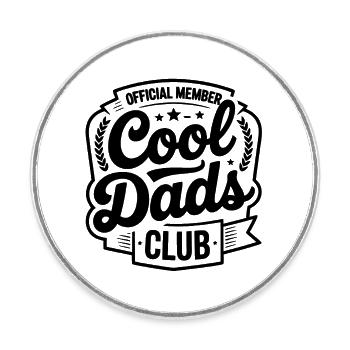 Official Member – Cool Dads Club - Round  fridge magnet - white - Front