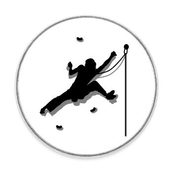Escalade des murs - Magnet rond - blanc - Devant