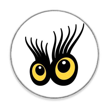 Eyes - Round  fridge magnet - white - Front