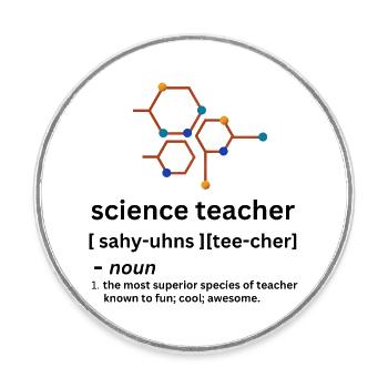 Naturwissenschaftslehrer-Definition eines lustigen Substantivs - Runder Kühlschrankmagnet - Weiß - Vorne