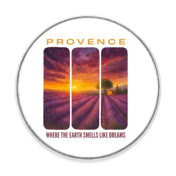 Lavande de Provence - Magnet rond - blanc - Devant