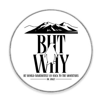 But Why Penguin Meme Minimalist Art - Round  fridge magnet - white - Front