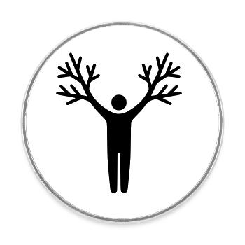 Baum Mensch Wurzeln Wachstum - Runder Kühlschrankmagnet - Weiß - Vorne