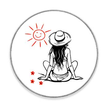 Le désir du soleil - Magnet rond - blanc - Devant