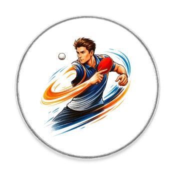 Chemise de tennis de table Spin Topspin Ping-Pong - Magnet rond - blanc - Devant