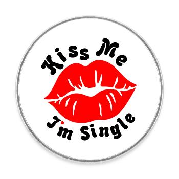 Kiss_Me - Round  fridge magnet - white - Front