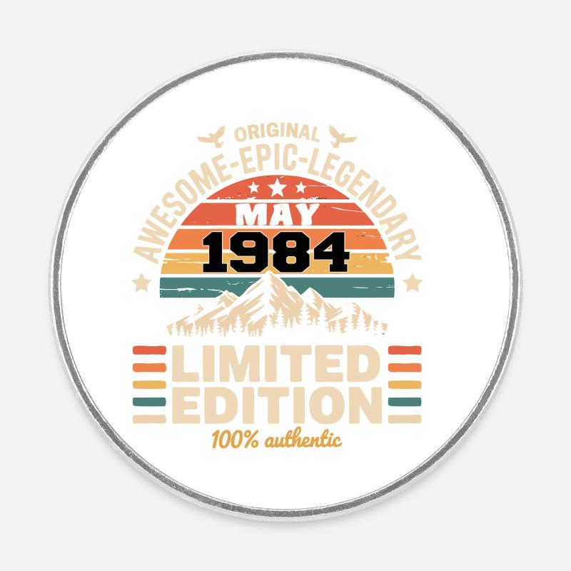 Mai 1984 - May 1984 - Magnet rond - blanc