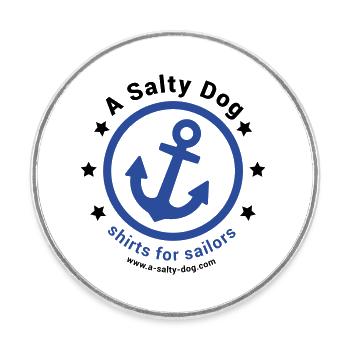 A Salty Dog - Shirt Hoodie Segeln Nordsee Ostsee - Runder Kühlschrankmagnet - Weiß - Vorne
