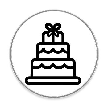 Wedding Cake - Round  fridge magnet - white - Front
