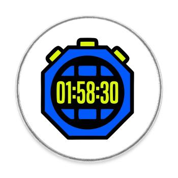 Stoppuhr Bestzeit Halbmarathon - Runder Kühlschrankmagnet - Weiß - Vorne