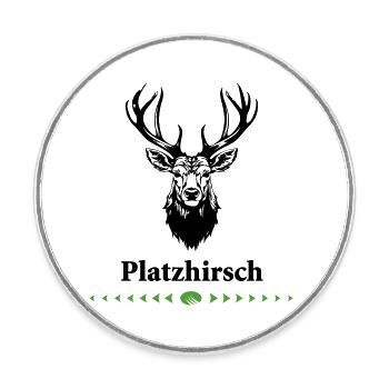 0-Platzhirsch - Runder Kühlschrankmagnet - Weiß - Vorne