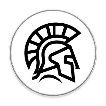 Spartanisch - Runder Kühlschrankmagnet - Weiß - Vorne