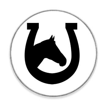 Fer à cheval - Magnet rond - blanc - Devant