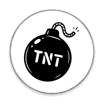 Symbole TNT de la bombe - Magnet rond - blanc - Devant
