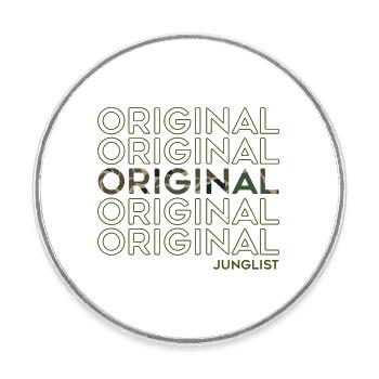 Original Junglist DNB Drum n Bass Darkside Remix - Round  fridge magnet - white - Front
