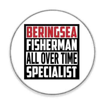Bering Sea Fisherman All Over Time Specialist - Round  fridge magnet - white - Front