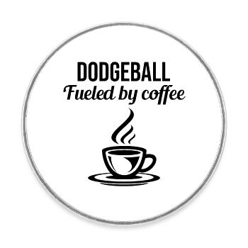 Joueur de Dodgeball Entraîneur Sport d’équipe Café Drôle - Magnet rond - blanc - Devant