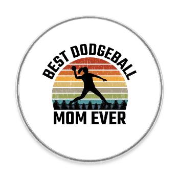 Dodgeball Maman Mère Sports Drôle - Magnet rond - blanc - Devant