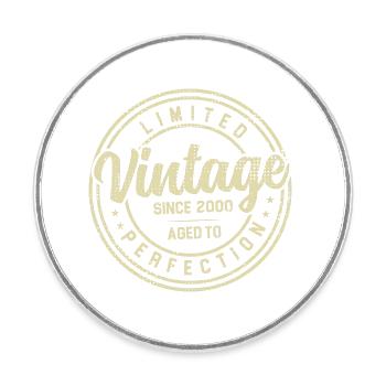 Vintage Des Années 2000 Cadeau D’anniversaire 2000 - Magnet rond - blanc - Devant