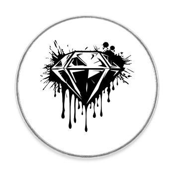 Diamond Gemstone - Round  fridge magnet - white - Front