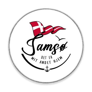 SAMSØ - My second home - b - Round  fridge magnet - white - Front