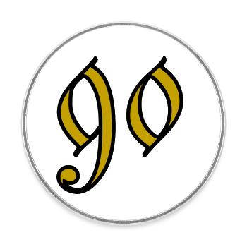 90. 90 JAHRE. 90. JAHRESTAG. 90-JÄHRIGES JUBILÄUM. - Runder Kühlschrankmagnet - Weiß - Vorne