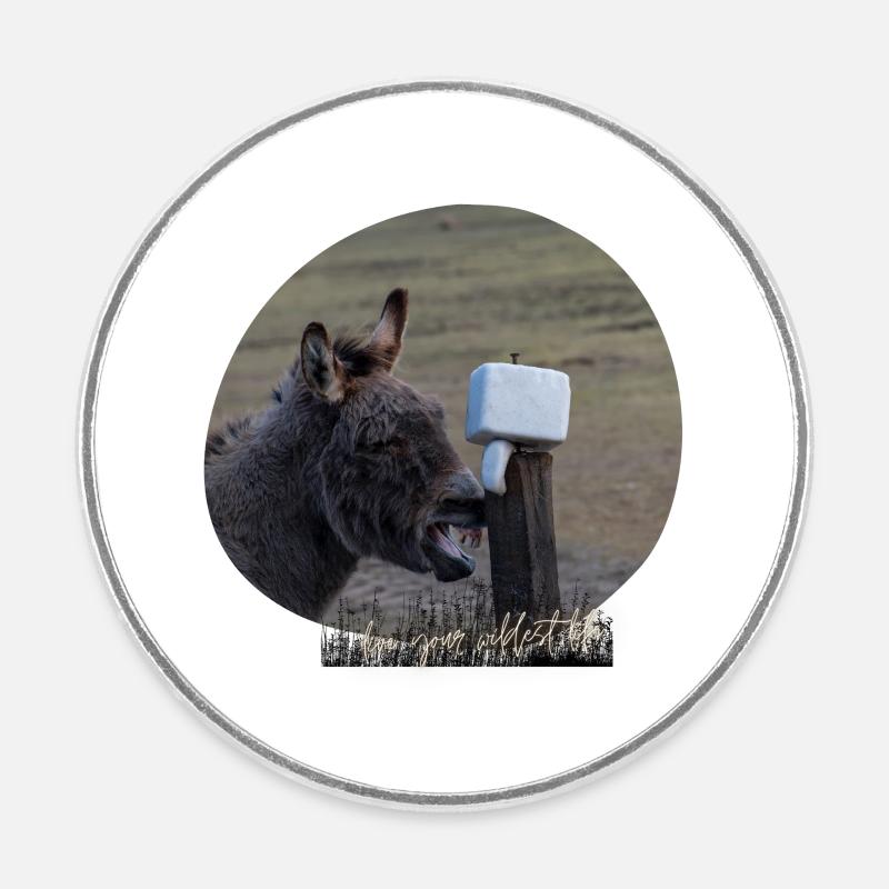 Donkey Love - Round  fridge magnet - white