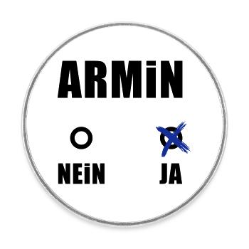 ArminJA - Runder Kühlschrankmagnet - Weiß - Vorne