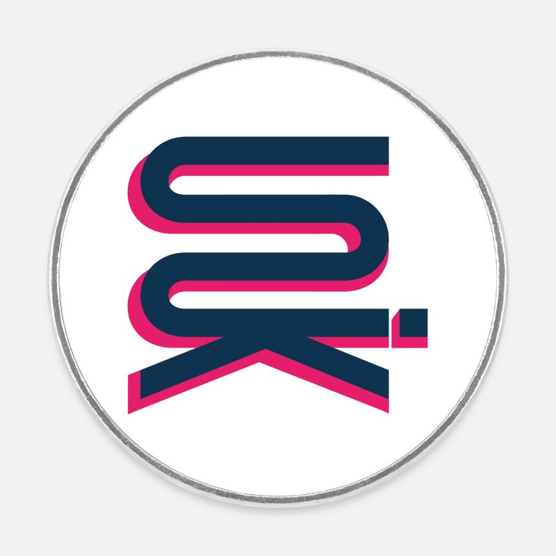 UNIK high vertical bluepink - Magnet rond - blanc